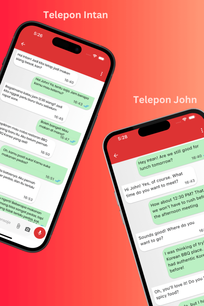 Aplikasi pesan dengan terjemahan otomatis