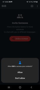 Option not to share contact details with the app