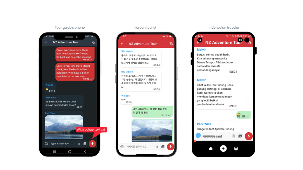 New Zealand tour guide using multilingual app